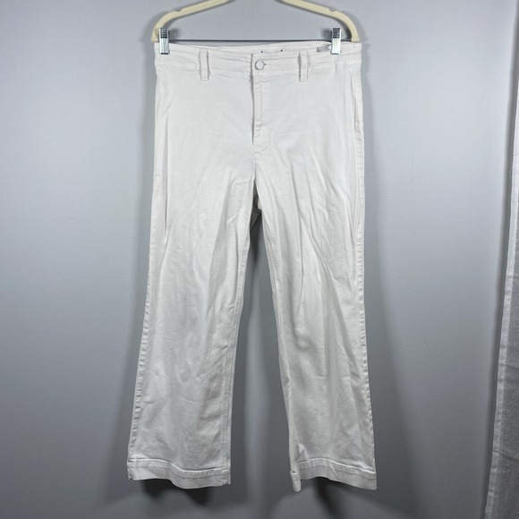 PAIGE Denim - Paige Nellie Crisp White High Rise Wide Leg Crop Pants Jeans Culotte Sz 30